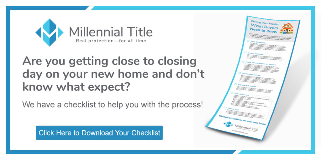 Are you getting close to closing day on your new home and don't know what to expect? We have a checklist to help you with the process! Click here to download your checklist. 